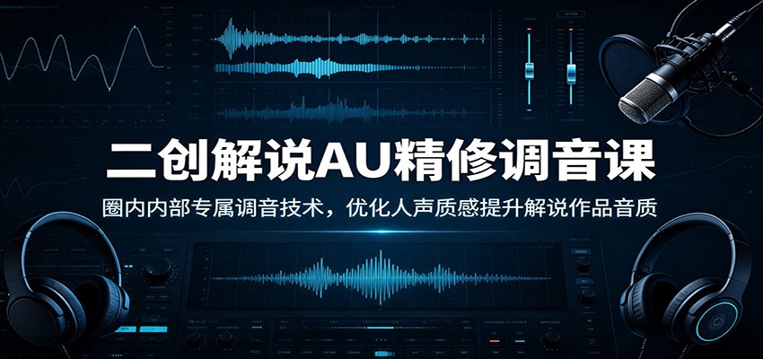 二创解说AU精修调音课：圈内内部专属调音技术，优化人声质感提升解说作品音质-米壳知道—知识分享平台