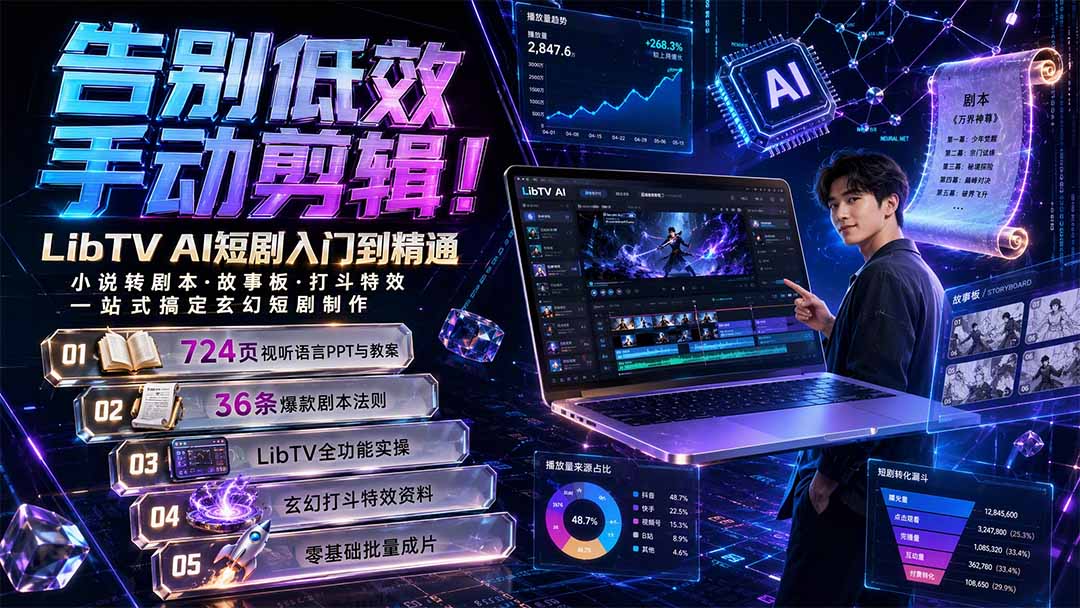 告别低效手动剪辑！LibTV AI短剧入门到精通，小说转剧本方法，故事板打斗特效一站式搞定玄幻短剧制作-米壳知道—知识分享平台