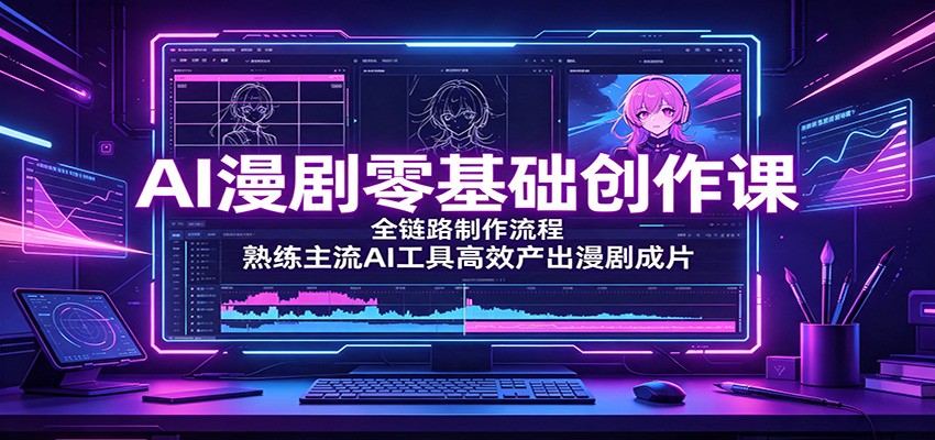 AI漫剧零基础创作课：全链路制作流程，熟练主流AI工具高效产出漫剧成片-米壳知道—知识分享平台