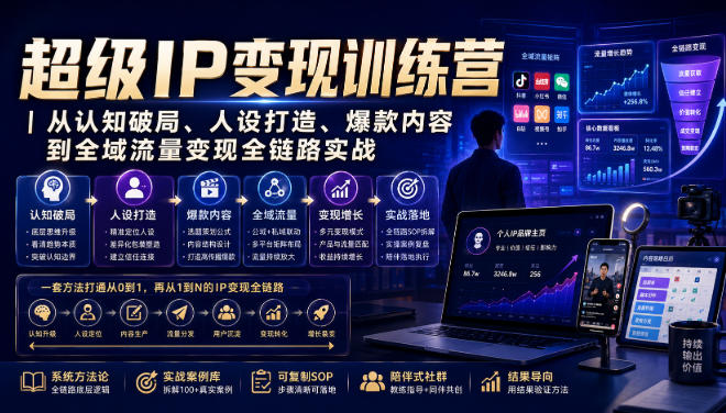 超级IP变现训练营｜从认知破局、人设打造、爆款内容到全域流量变现全链路实战-米壳知道—知识分享平台
