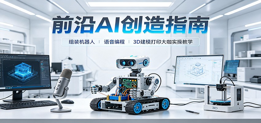 前沿AI创造指南：组装机器人、语音编程、3D建模打印大咖实操教学-米壳知道—知识分享平台