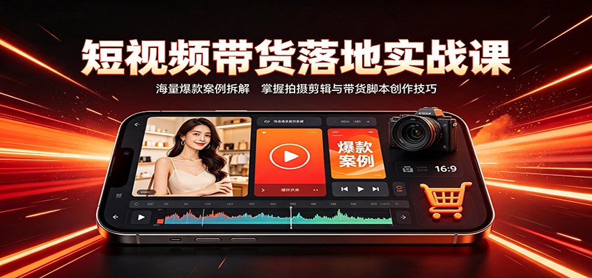短视频带货落地实战课:海量爆款案例拆解,掌握拍摄剪辑与带货脚本创作技巧-米壳知道—知识分享平台