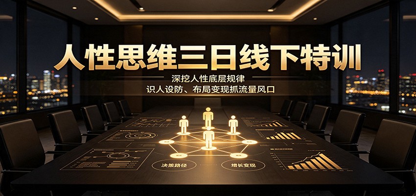人性思维三日线下特训:深挖人性底层规律,识人设防、布局变现抓流量风口-米壳知道—知识分享平台