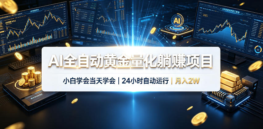AI全自动黄金量化躺賺项目，24小时自动运行，月入2W！-米壳知道—知识分享平台