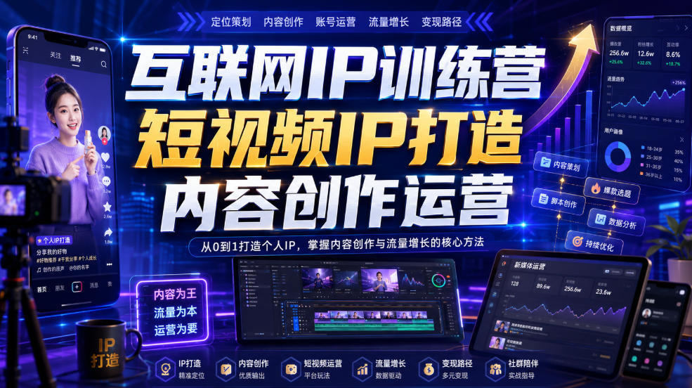 互联网IP训练营，短视频IP打造，内容创作运营-米壳知道—知识分享平台