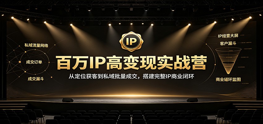 百万IP高变现实战营：从定位获客到私域批量成交，搭建完整IP商业闭环-米壳知道—知识分享平台