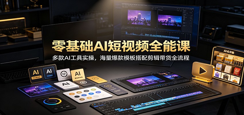 零基础AI短视频全能课:多款AI工具实操,海量爆款模板搭配剪辑带货全流程-米壳知道—知识分享平台