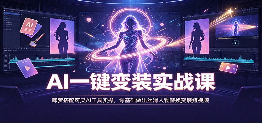 AI一键变装实战课：即梦搭配可灵AI工具实操，零基础做出丝滑人物替换变装短视频-米壳知道—知识分享平台