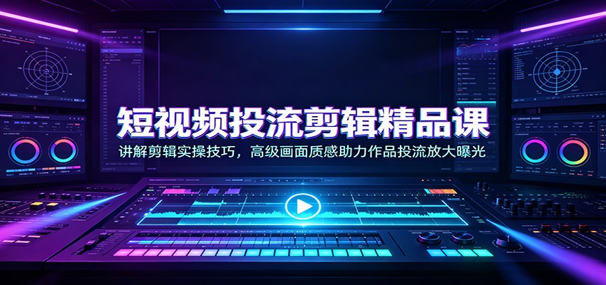 短视频投流剪辑精品课：讲解剪辑实操技巧，高级画面质感助力作品投流放大曝光-米壳知道—知识分享平台