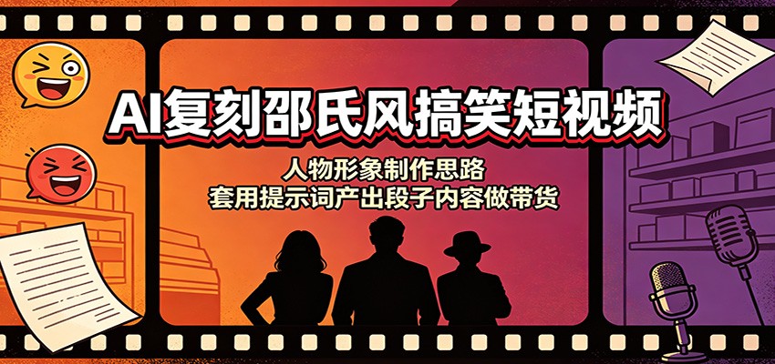 AI复刻邵氏风搞笑短视频:人物形象制作思路,套用提示词产出段子内容做带货-米壳知道—知识分享平台