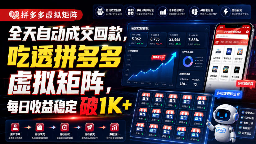 全天自动成交回款,吃透拼多多虚拟矩阵,每日收益稳定破1K+【揭秘】-米壳知道—知识分享平台