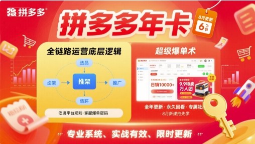 拼多多年卡，拼多多全链路运营底层逻辑，超级爆单术【更新26年8月】-米壳知道—知识分享平台