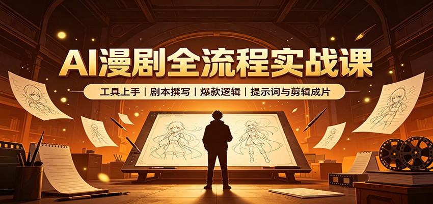 AI漫剧全流程实战课：工具上手、剧本撰写、爆款逻辑、提示词与剪辑成片-米壳知道—知识分享平台