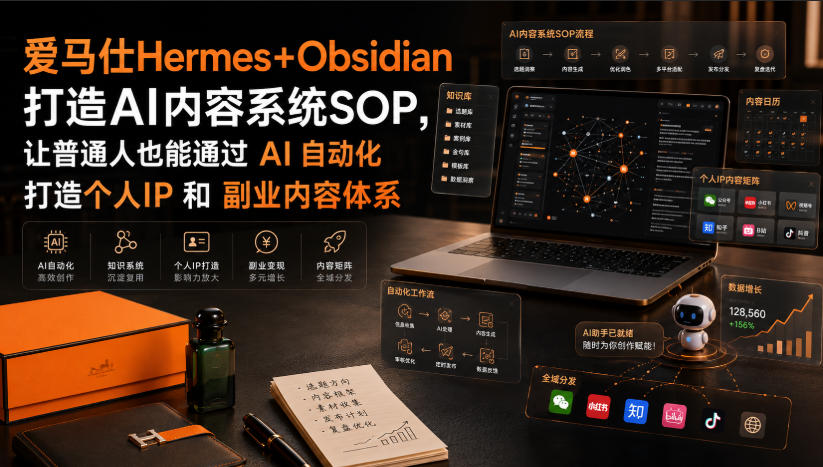爱马仕Hermes+Obsidian打造AI内容系统SOP，让普通人也能通过 AI 自动化打造个人IP 和 副业内容体系-米壳知道—知识分享平台
