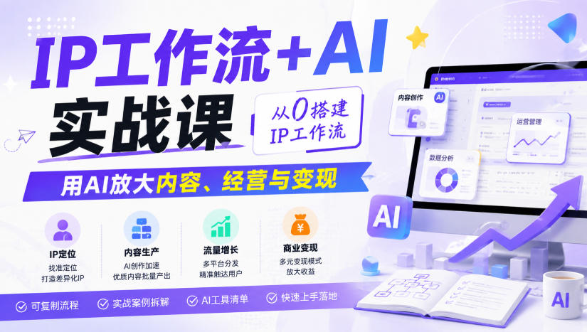 IP工作流+AI实战课，从0搭建IP工作流，用AI放大内容、经营与变现-米壳知道—知识分享平台