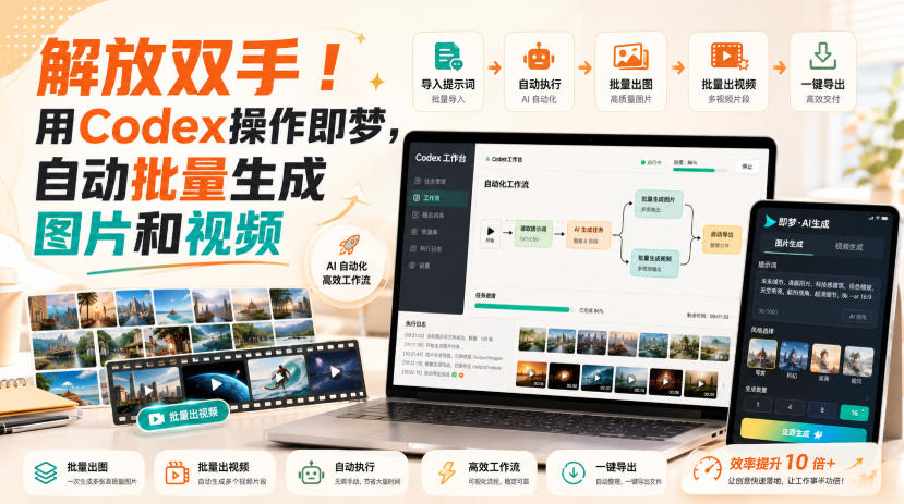解放双手！用Codex操作即梦，自动批量生成图片和视频-米壳知道—知识分享平台