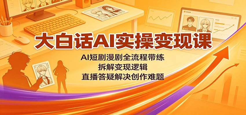 大白话AI实操变现课：AI短剧漫剧全流程带练，拆解变现逻辑，直播答疑解决创作难题-米壳知道—知识分享平台
