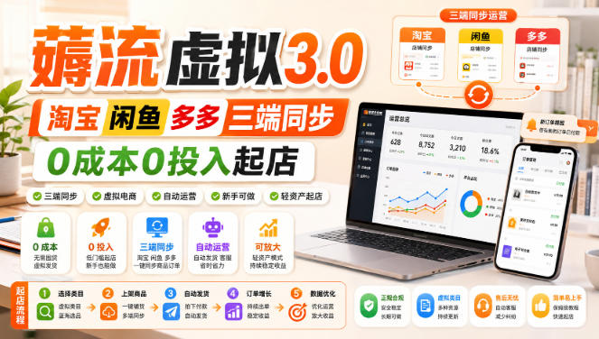 绅白不白·薅流虚拟3.0丨淘宝闲鱼多多三端同步丨0成本0投入起店-米壳知道—知识分享平台