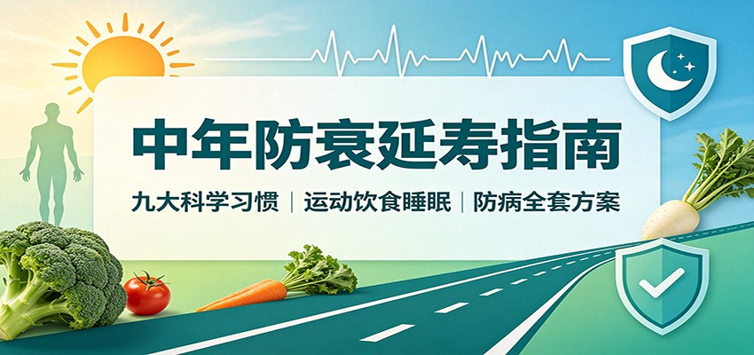 中年防衰延寿指南：九大科学习惯，运动饮食睡眠防病全套方案-米壳知道—知识分享平台