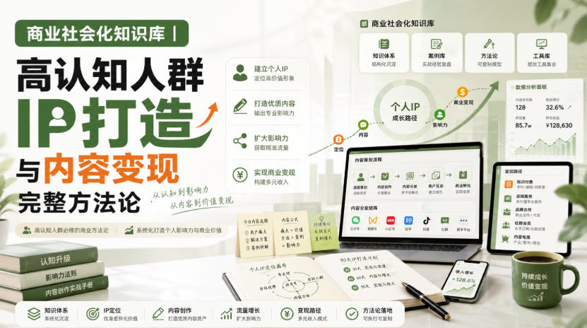 商业社会化知识库｜高认知人群IP打造与内容变现完整方法论【文档】-米壳知道—知识分享平台