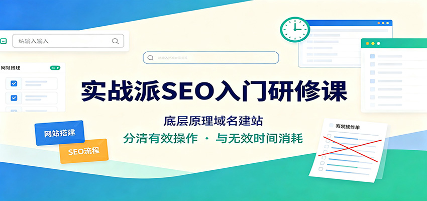 实战派SEO入门研修课：底层原理域名建站，分清有效操作与无效时间消耗-米壳知道—知识分享平台