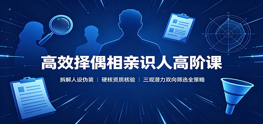 高效择偶相亲识人高阶课：拆解人设伪装，硬核资质核验，三观潜力双向筛选全策略-米壳知道—知识分享平台