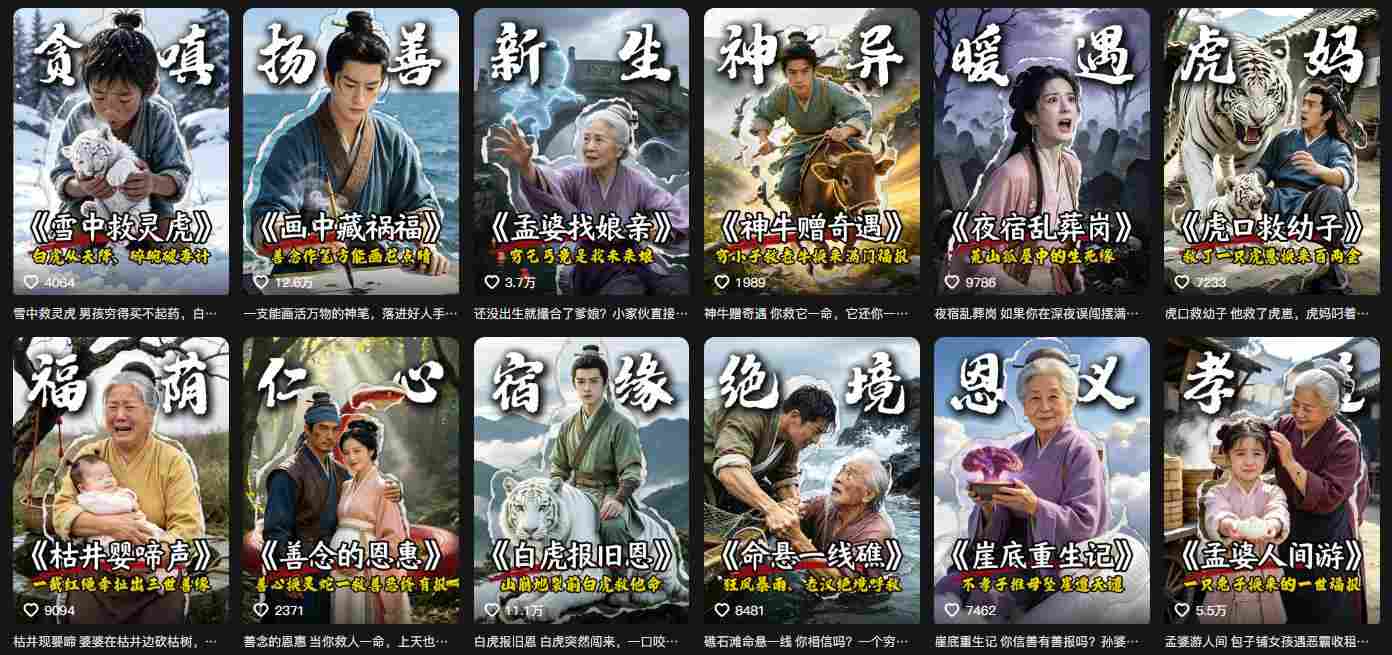 抖音67W粉丝博主的AI民间故事教学,从起号、文案、剪辑到多平台变现全流程,伙伴分成计划接广告等多种收益,月入1W+