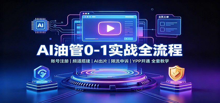 AI油管0-1实战：账号注册频道搭建，AI出片，限流申诉，YPP开通全套教学-米壳知道—知识分享平台