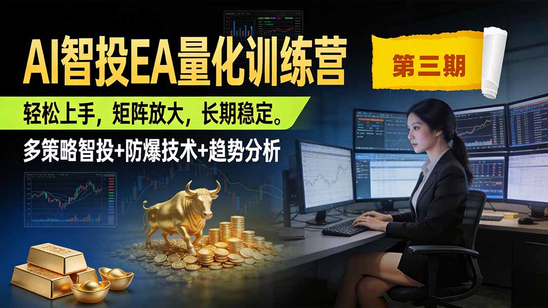 AI智投EA量化训练营第三期，多策略智投+防爆技术+趋势分析 ，小白轻松上手，矩阵放大，长期稳定，日入500U。-米壳知道—知识分享平台