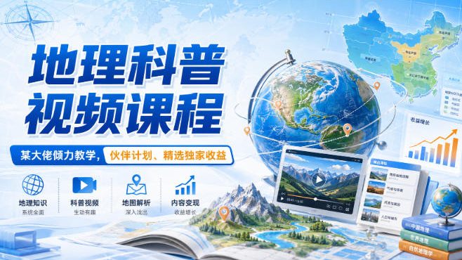 地理科普视频课程，某大佬倾力教学，伙伴计划、精选独家收益-米壳知道—知识分享平台