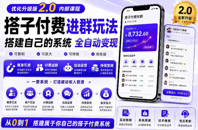 搭建群系统实战项目玩法，搭建整套付费进群系统，实现全天被动收益-米壳知道—知识分享平台
