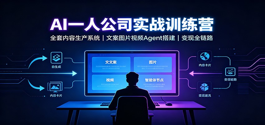 AI创作一人公司实战训练营：全套内容生产系统，文案图片视频Agent搭建变现全链路-米壳知道—知识分享平台