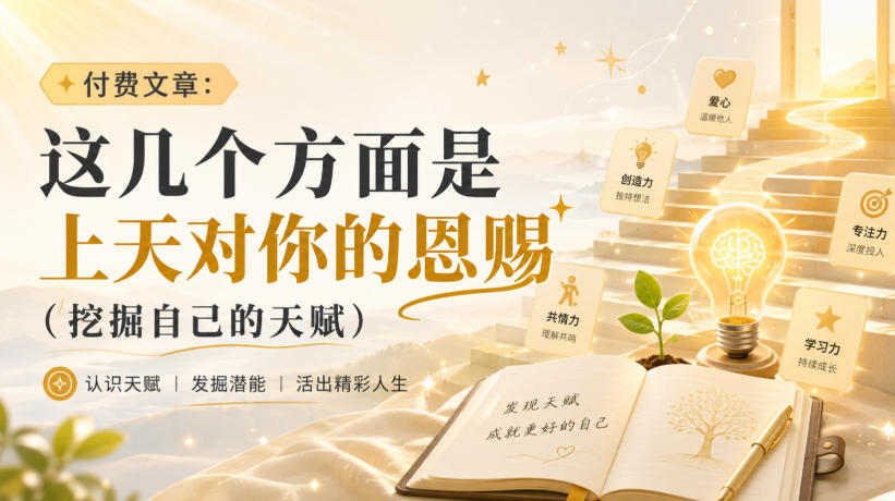 付费文章:这几个方面是上天对你的恩赐(挖掘自己的天赋)-米壳知道—知识分享平台