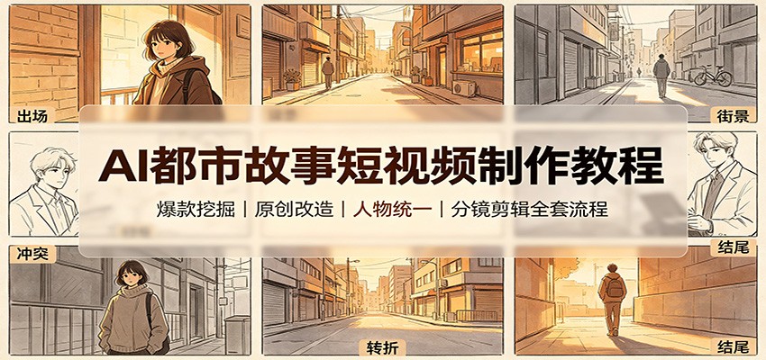AI都市故事短视频制作教程:爆款挖掘原创改造,人物统一分镜剪辑全套流程-米壳知道—知识分享平台