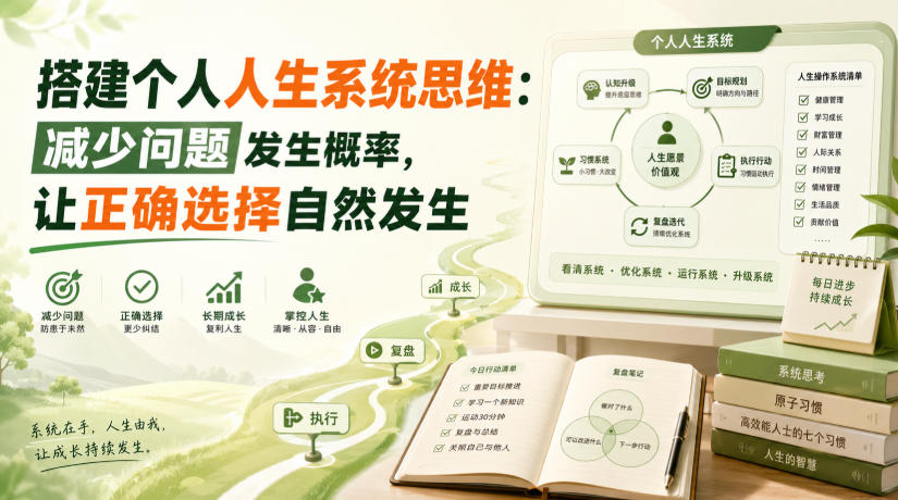付费文章：搭建个人人生系统思维：减少问题发生概率，让正确选择自然发生-米壳知道—知识分享平台