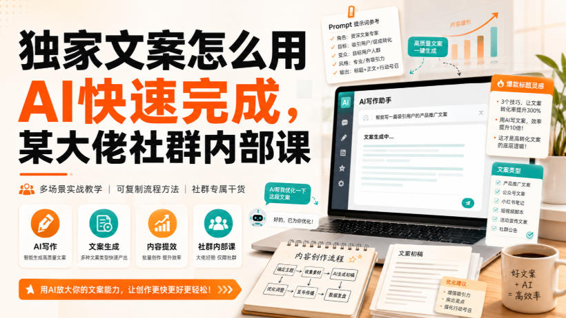 独家文案怎么用AI快速完成，某大佬社群内部课-米壳知道—知识分享平台