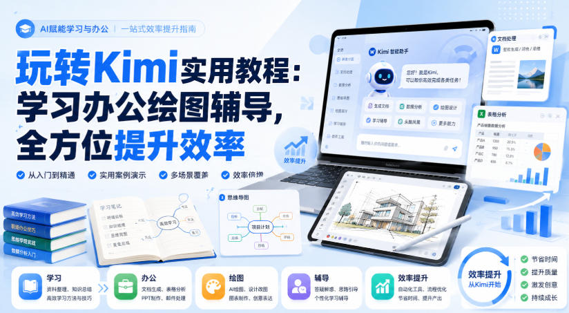 玩转Kimi实用教程：学习办公绘图辅导，全方位提升效率-米壳知道—知识分享平台