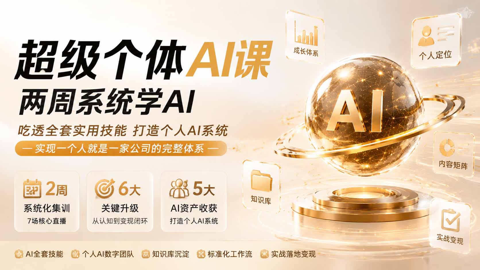 超级个体AI课 两周系统学AI；吃透全套实用技能打造个人AI系统，实现一个人就是一家公司的完整体系(更新0823-米壳知道—知识分享平台