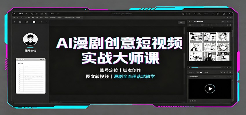AI漫剧创意短视频实战大师课：账号定位脚本创作，图文转视频，漫剧全流程落地教学-米壳知道—知识分享平台