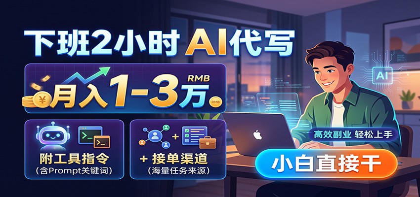 下班2小时AI代写，月入1-3万，附工具指令+接单渠道，小白直接干-米壳知道—知识分享平台