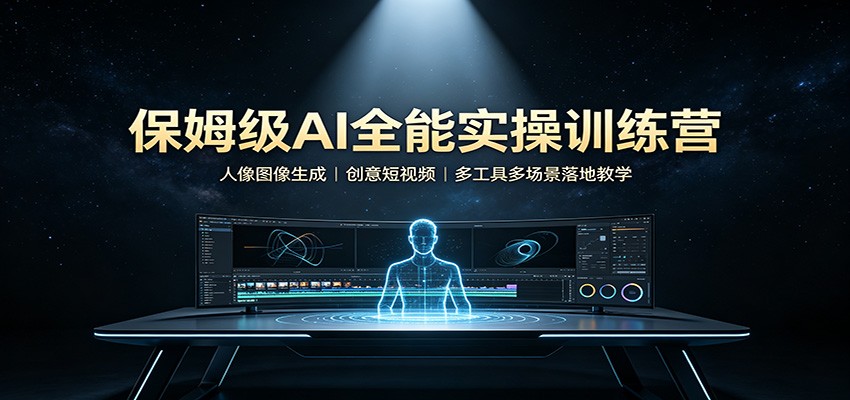 保姆级AI全能实操训练营：人像图像生成，创意短视频，多工具多场景落地教学-米壳知道—知识分享平台