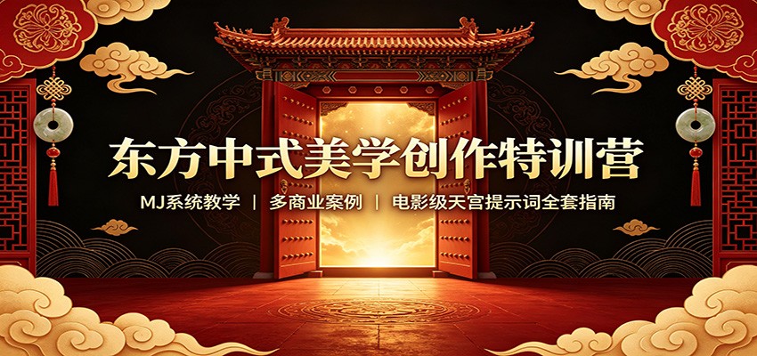 东方中式美学创作特训营：MJ系统教学，多商业案例，电影级天宫提示词全套指南-米壳知道—知识分享平台