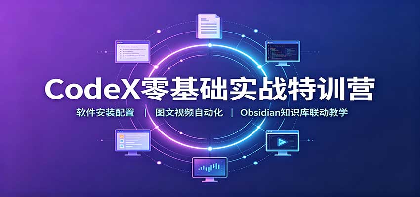 CodeX零基础实战特训营：软件安装配置，图文视频自动化，Obsidian知识库联动教学-米壳知道—知识分享平台