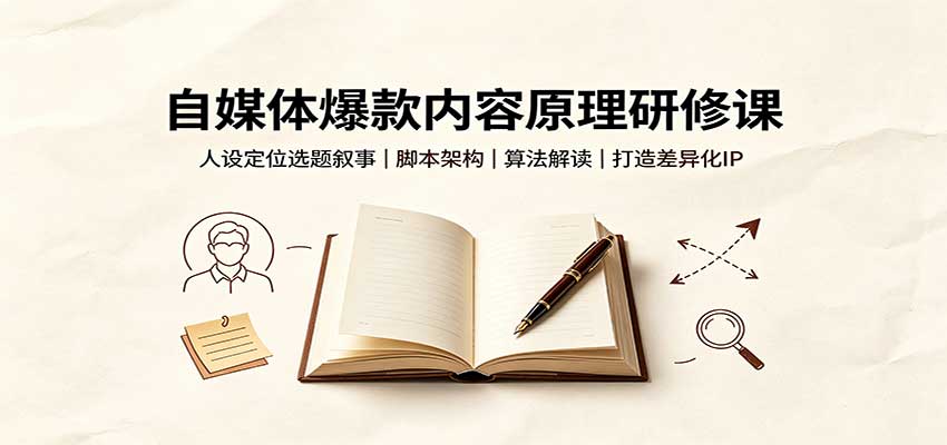 自媒体爆款内容原理研修课：人设定位选题叙事，脚本架构，算法解读打造差异化IP-米壳知道—知识分享平台