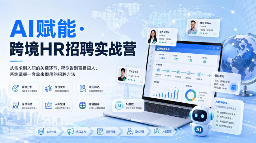 AI赋能·跨境HR招聘实战营，从需求到入职的关键环节，帮你告别盲目招人，系统掌握一套拿来即用的招聘方法-米壳知道—知识分享平台