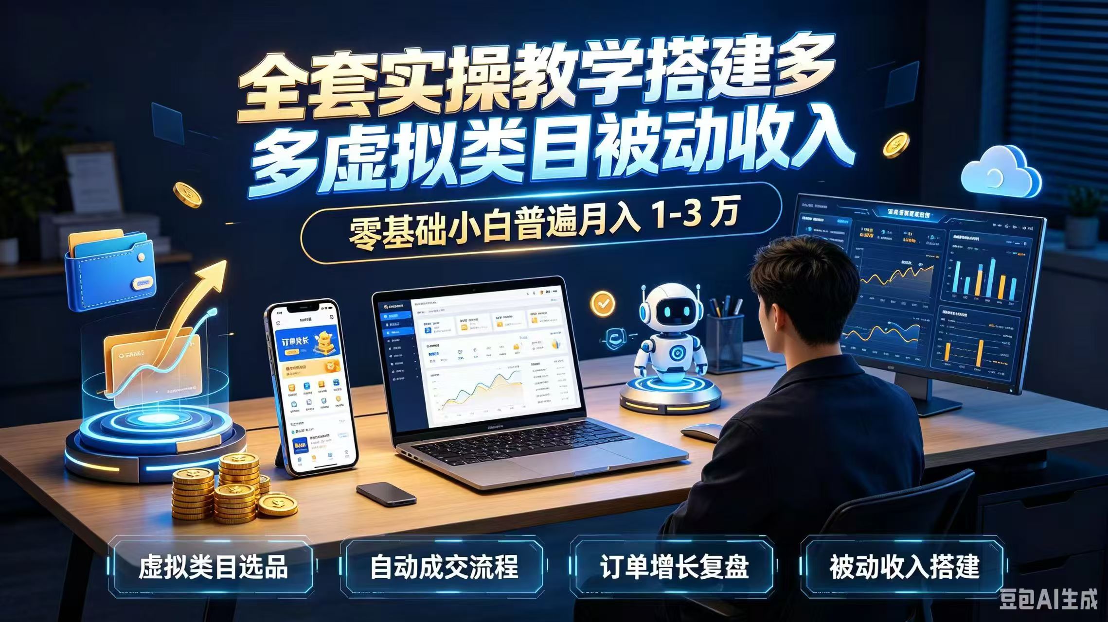 全套实操教学搭建多多虚拟类目被动收入，零基础小白普遍月入 1-3 万-米壳知道—知识分享平台