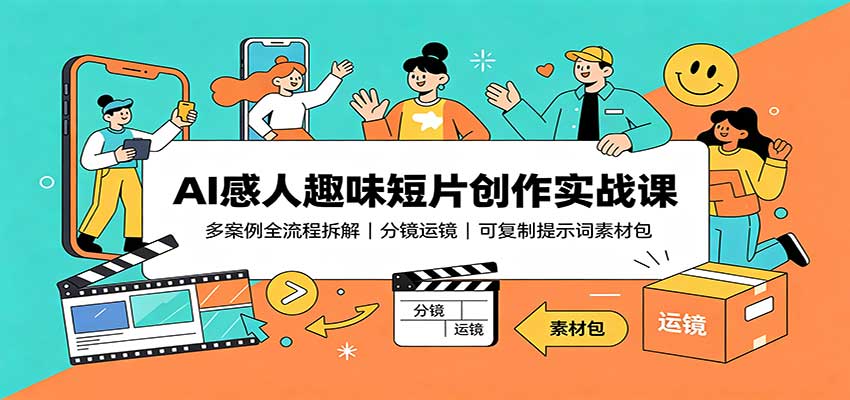 AI感人趣味短片创作实战课：多案例全流程拆解，分镜运镜，可复制提示词素材包-米壳知道—知识分享平台