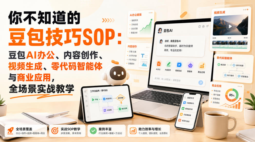 你不知道的豆包技巧SOP：豆包AI办公、内容创作、视频生成、零代码智能体与商业应用，全场景实战教学-米壳知道—知识分享平台