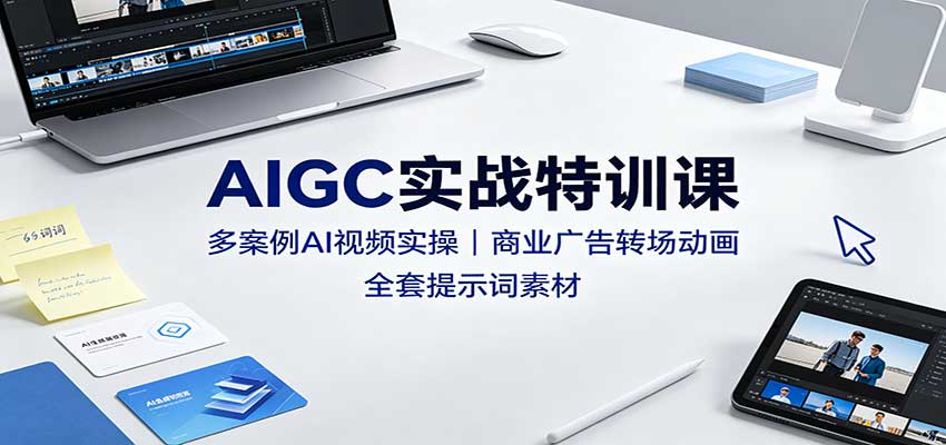 AIGC实战特训课：多案例AI视频实操，商业广告转场动画，全套提示词素材-米壳知道—知识分享平台