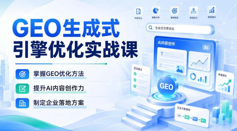 GEO生成式引擎优化实战课，掌握GEO优化方法，提升AI内容创作力，制定企业落地方案-米壳知道—知识分享平台
